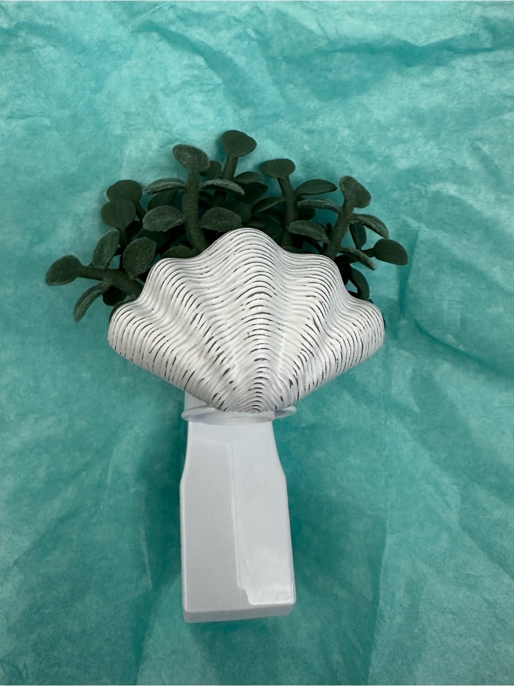 Bath & Body Works White Shell Plug-in with Green Foliage